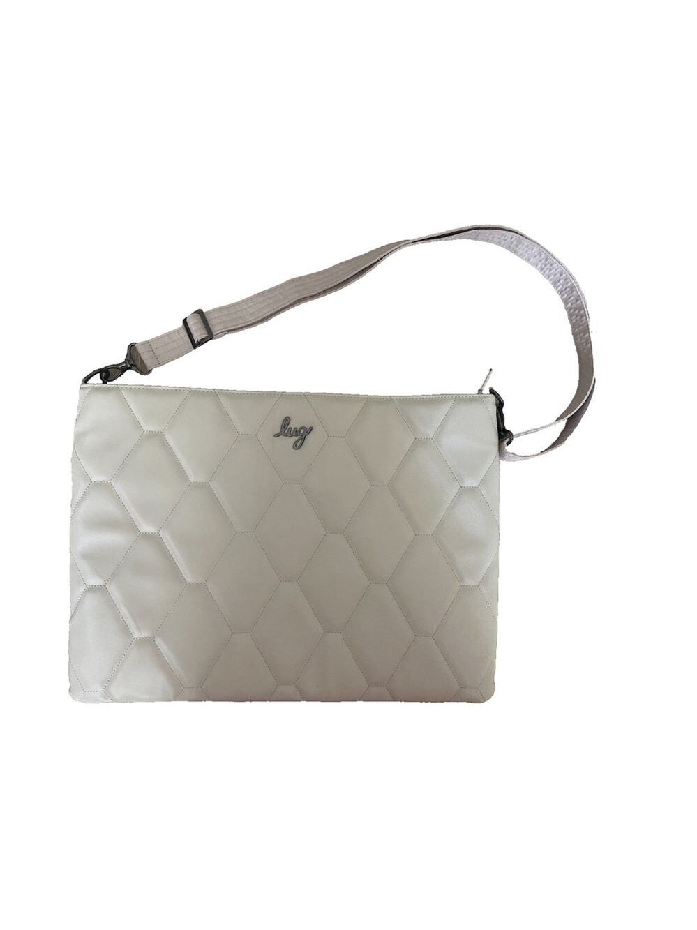 Lug Galley Satin Luxe VL Portfolio Cross Body Bag in Cream NWOT